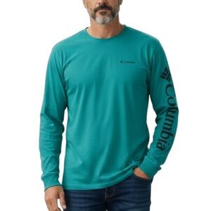 Columbia‎ Men's Aqua Long Sleeve Tee Shirt Size L 2307